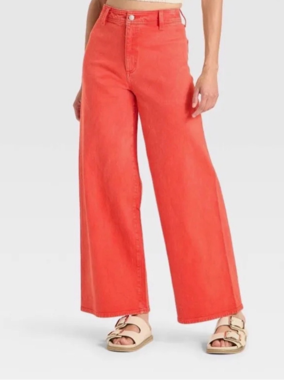 Universal Thread Red Wide-Leg High-Rise Jeans